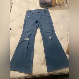 Express hyperstretch denim flare jeans size large 12/14/16 EUC